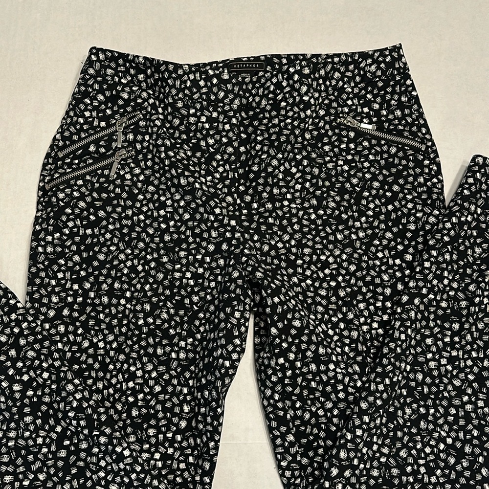 Metaphor Slacks Black and White Ladies Size 8 RN 15099
